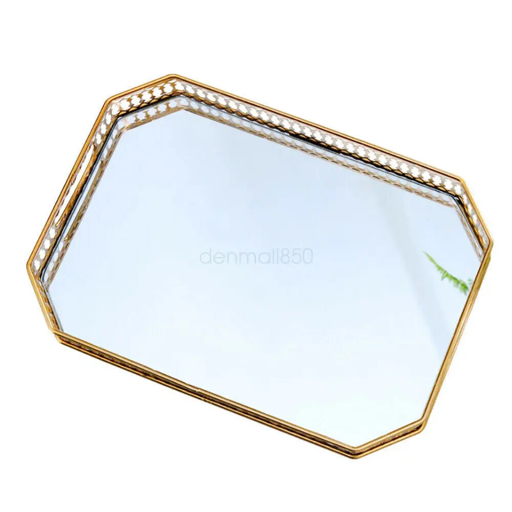 Vintage Mirrored Vanity Tray for Makeup Jewelry and Perfume Display