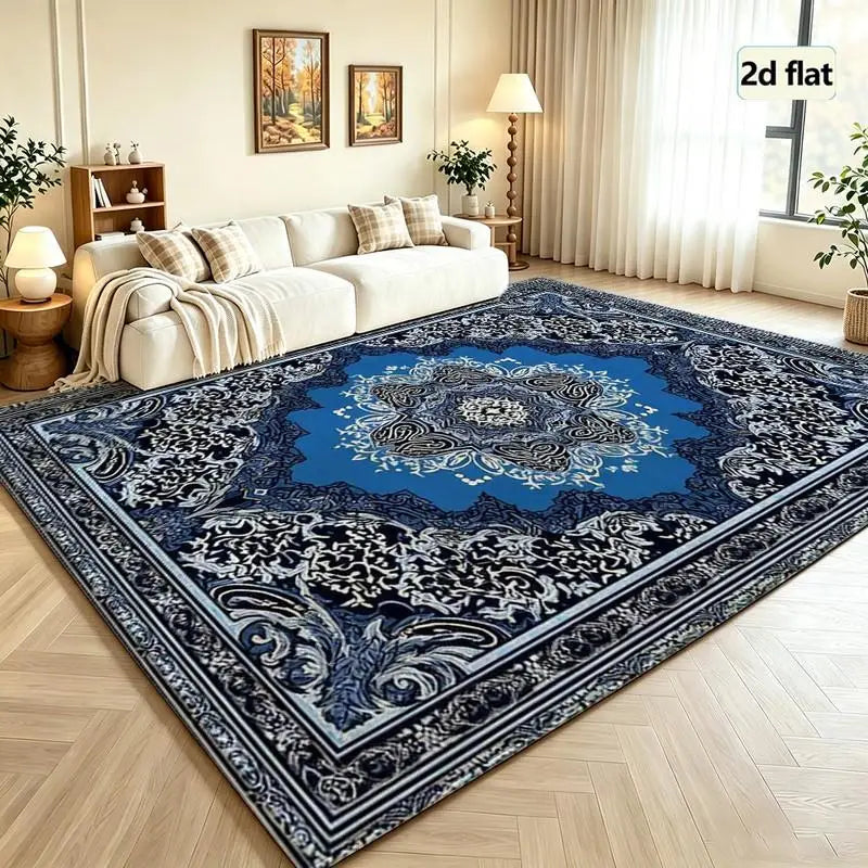 Traditional Oriental Medallion Pattern Area Rug for Living Room Decor