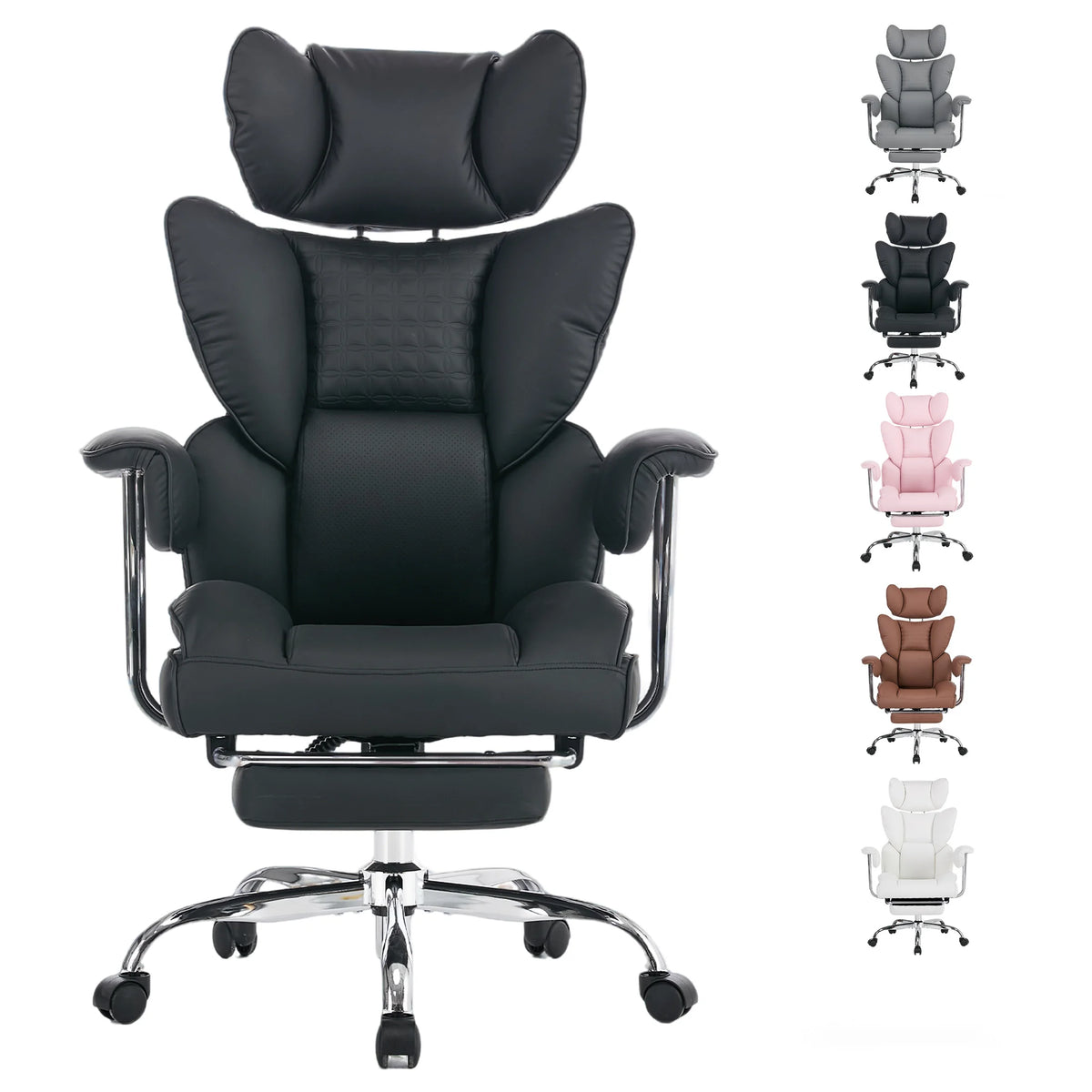 JHK Ergonomic Reclining Office Chair With Footrest And Adjustable Height