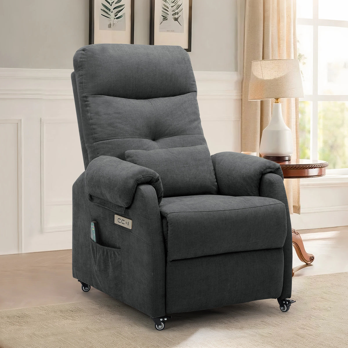 Korser Recliner Chair with Wheels and USB Ports for Home Living