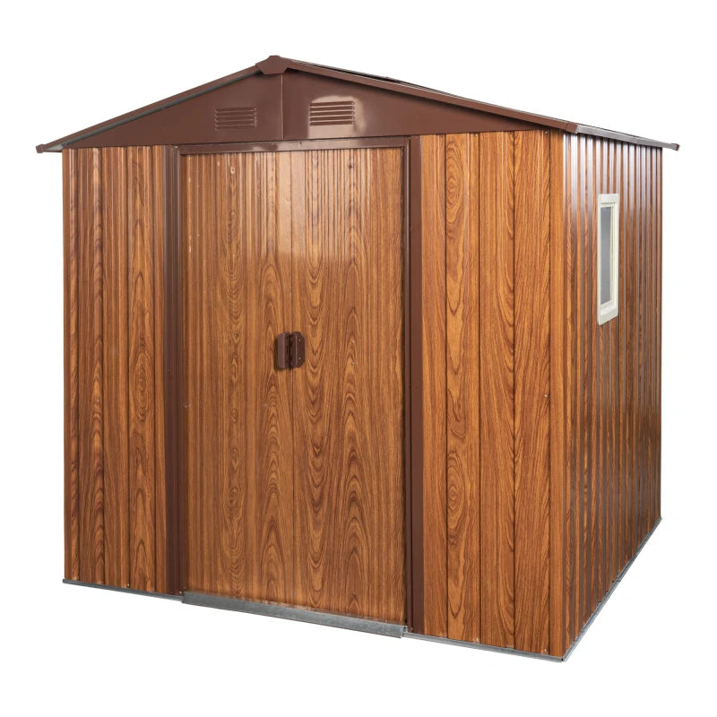 Outdoor Metal Garden Storage Shed With Foundation And Window
