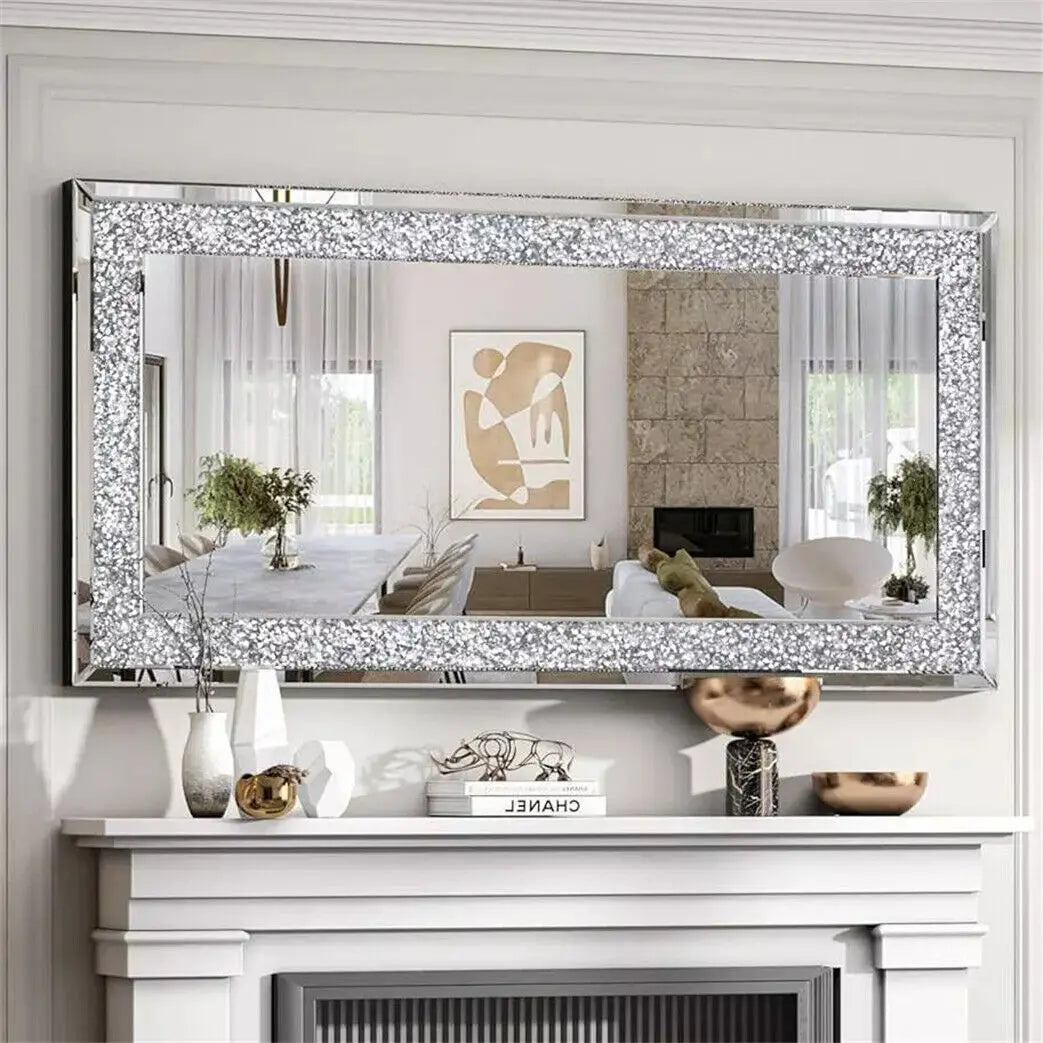 Crystal Crush Diamond Wall Mirror For Bedroom And Bathroom
