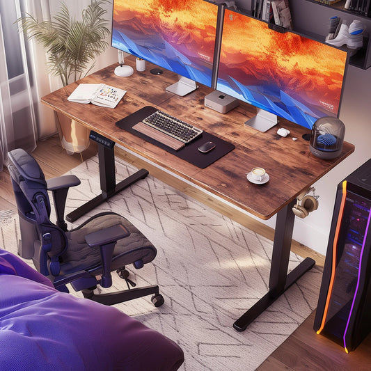 JHK Electric Height Adjustable Standing Desk for Office Workstations