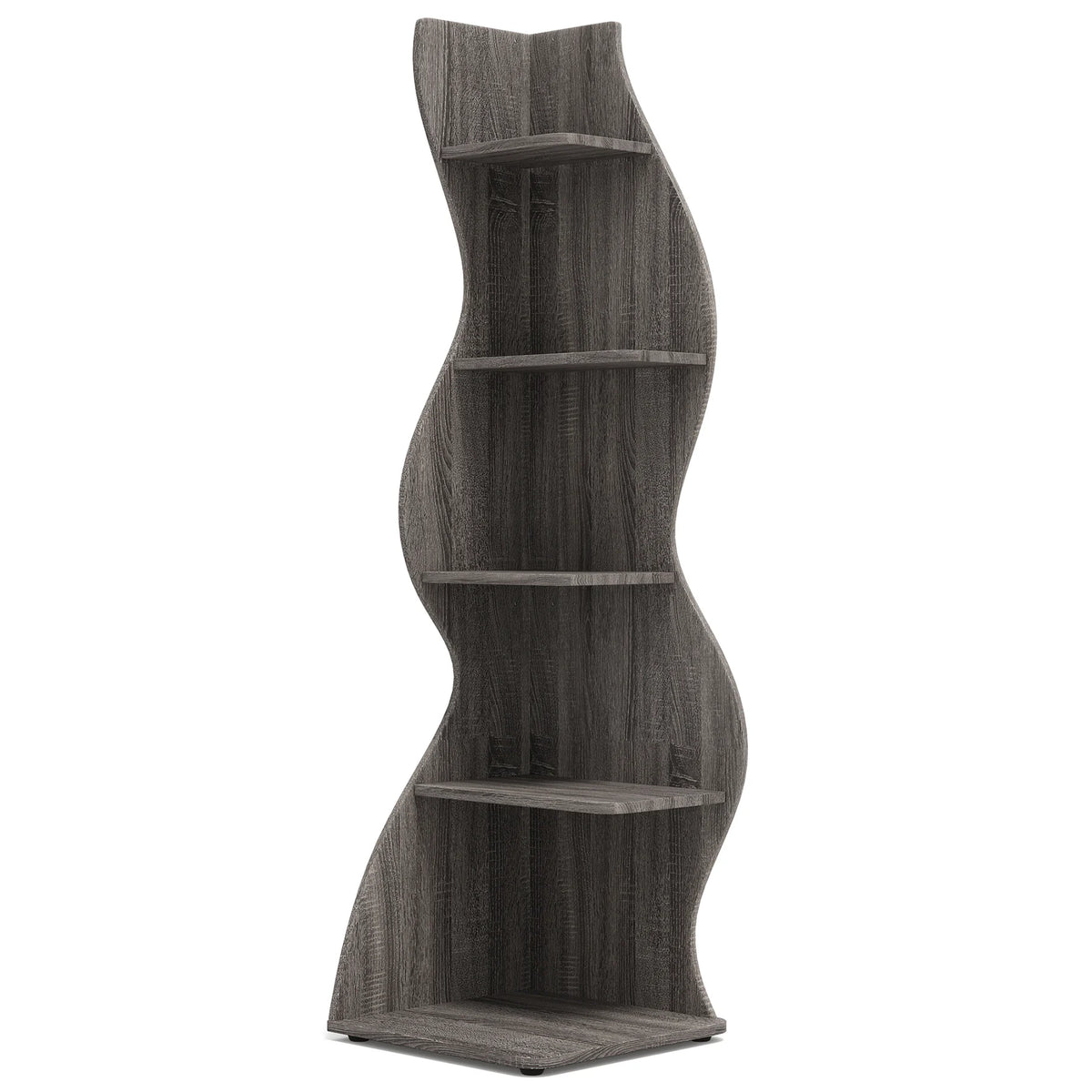 Tribesigns Modern Five Tier Corner Bookshelf Storage and Plant Stand