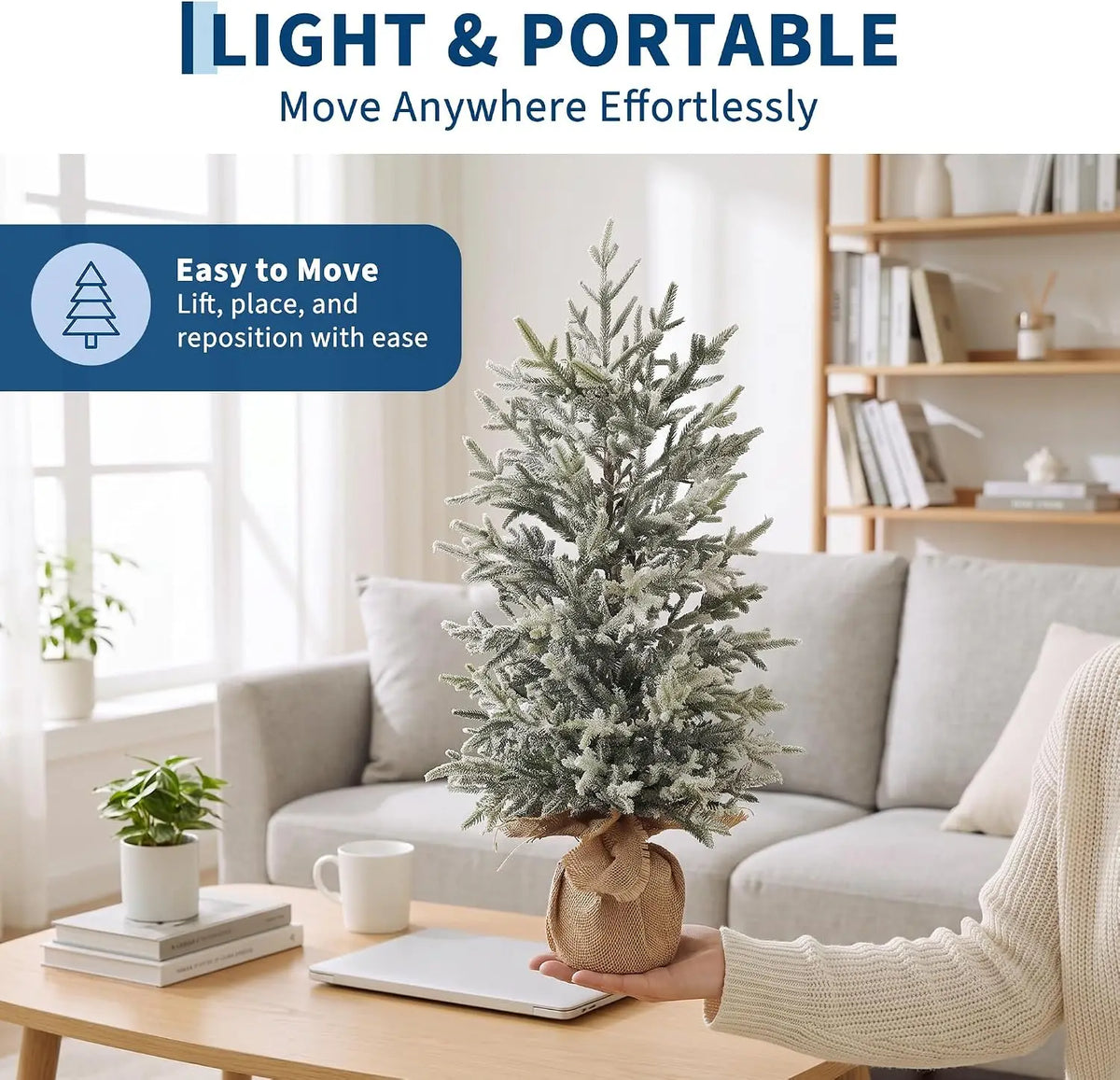 Garvee Flocked Tabletop Christmas Tree for Festive Holiday Decor