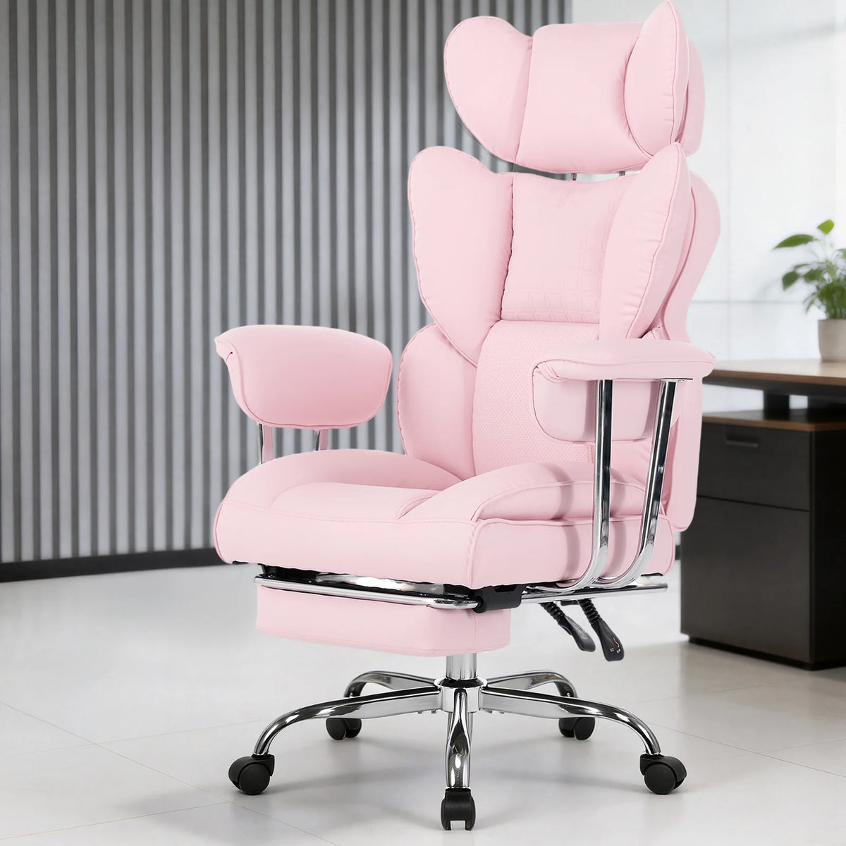 JHK Ergonomic Reclining Office Chair With Footrest And Adjustable Height