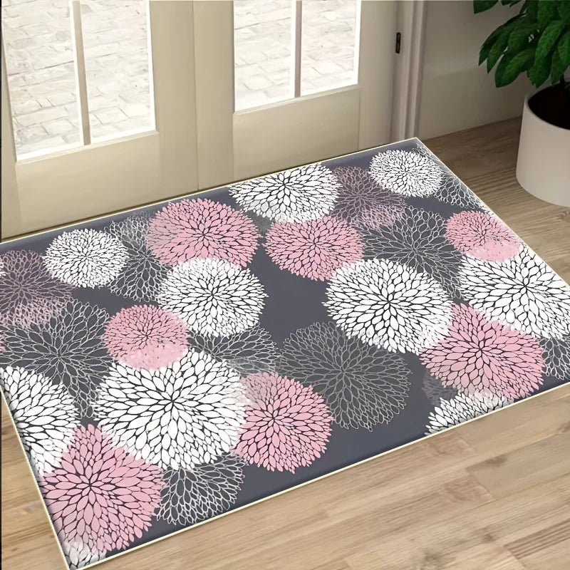 Soft Modern Floral Area Rug for Living Room and Bedroom