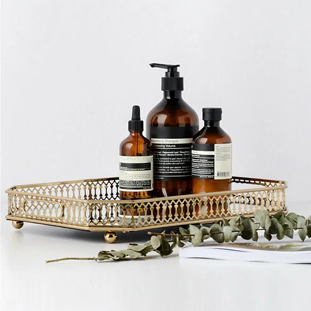Vintage Mirrored Vanity Tray for Makeup Jewelry and Perfume Display