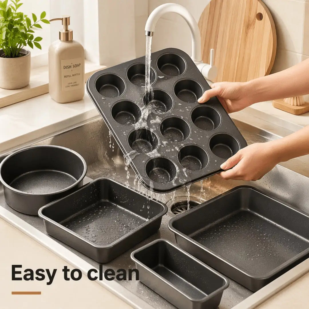 Carbon Steel Nonstick Bakeware Set with Cake Muffin Bread Pans