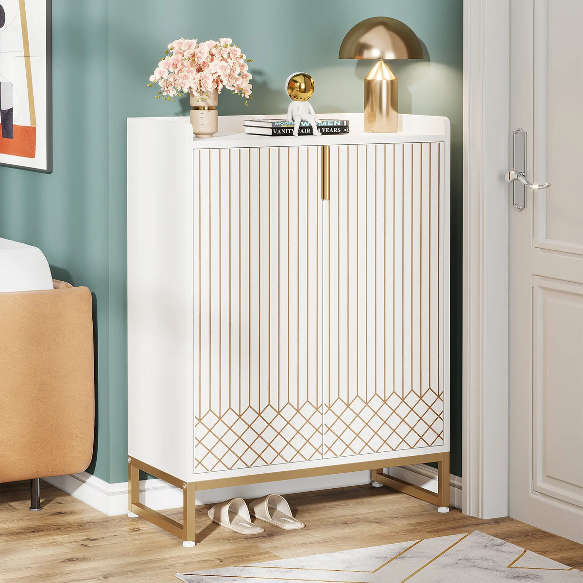 Tribesigns Shoe Storage Cabinet With Doors For Bedroom And Hallway
