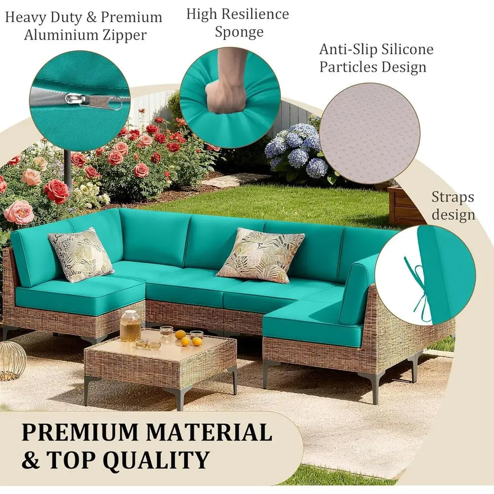 Outdoor Rattan Wicker Patio Sofa Set Weather Resistant Garden Furniture