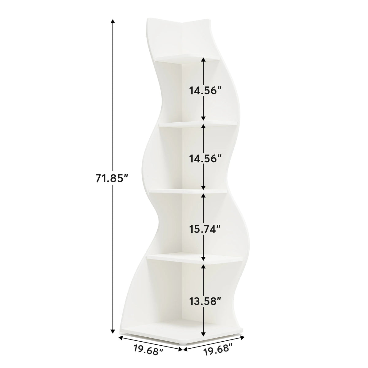 Tribesigns Modern Five Tier Corner Bookshelf Storage and Plant Stand