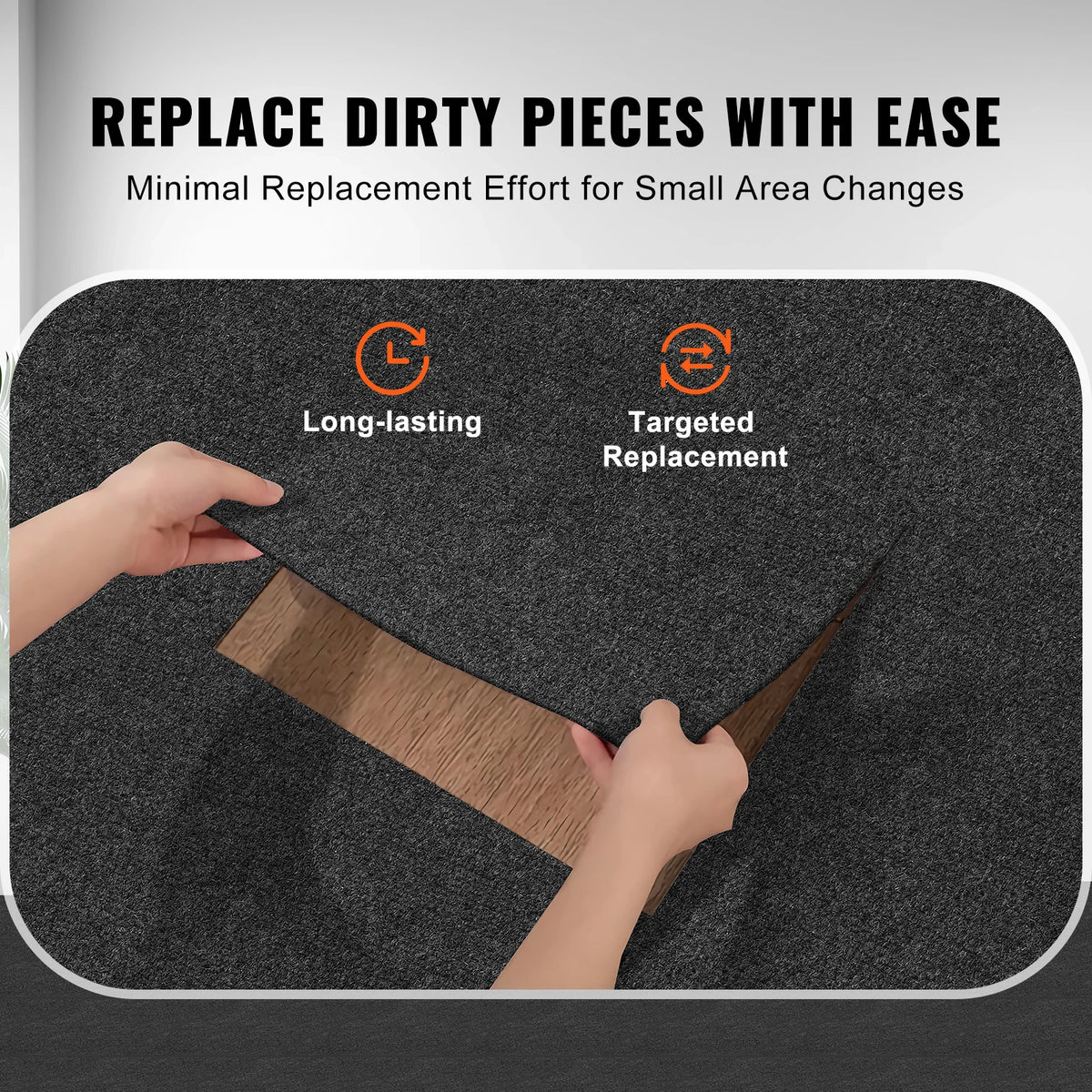 SucceBuy Peel And Stick Padded Carpet Tiles For Indoor Floors