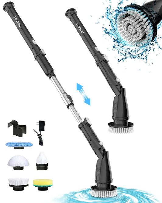 INSE Cordless Electric Spin Scrubber With Replaceable Brush Heads