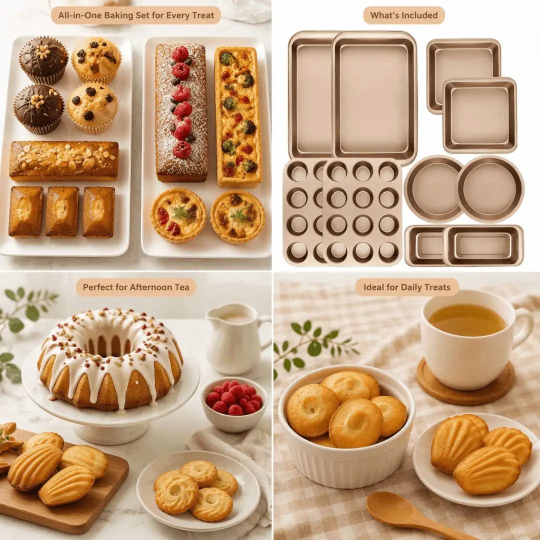 Carbon Steel Nonstick Bakeware Set with Cake Muffin Bread Pans
