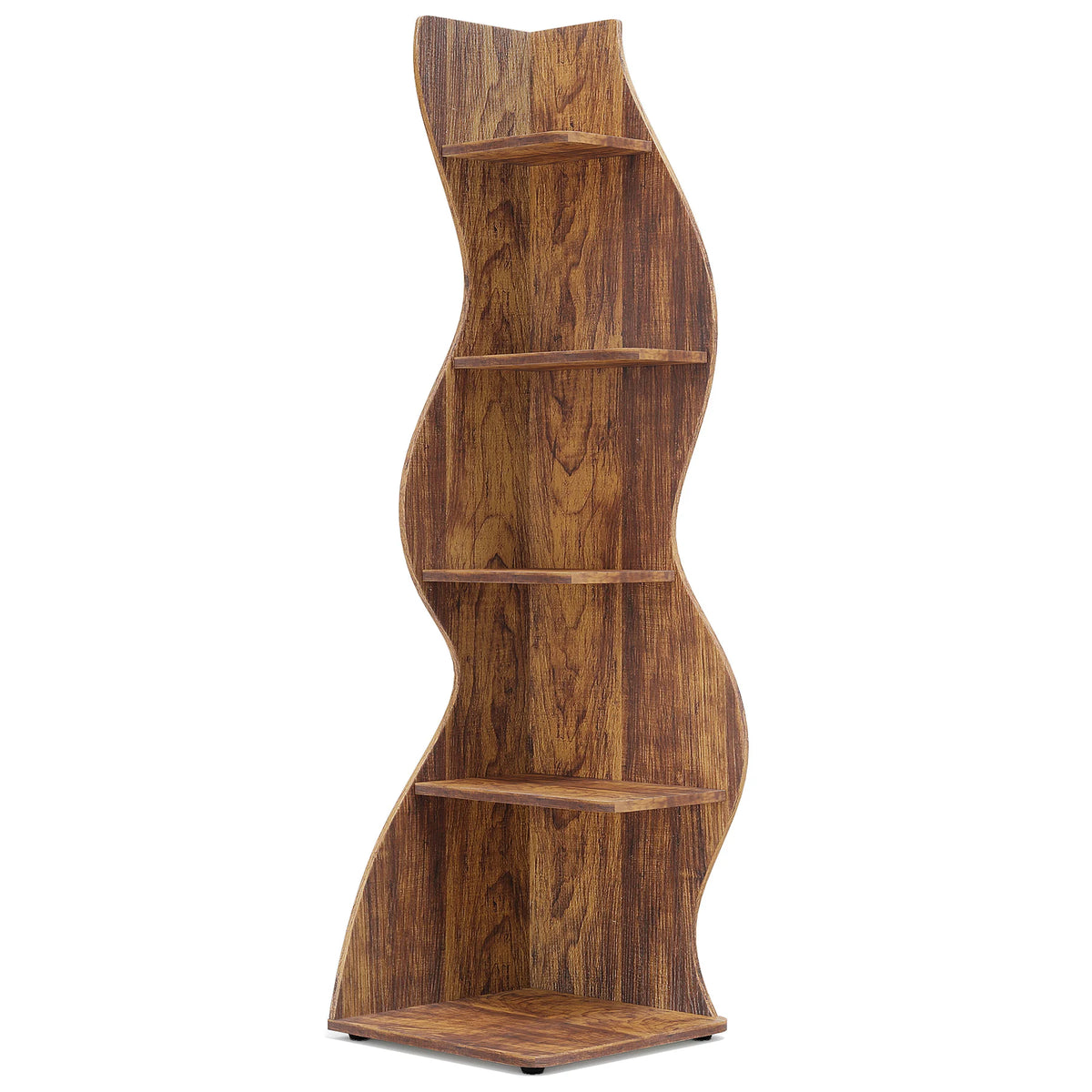 Tribesigns Modern Five Tier Corner Bookshelf Storage and Plant Stand
