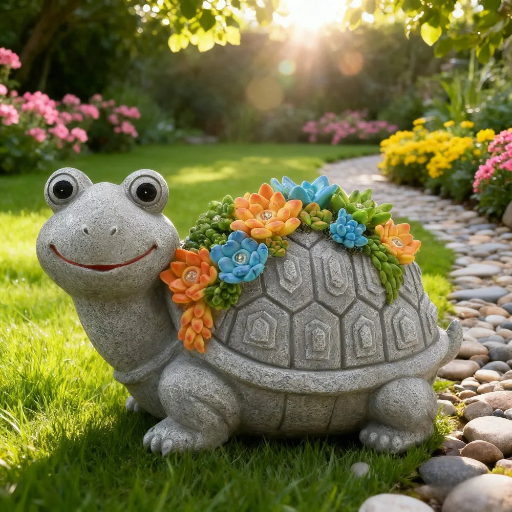 Solar Garden Turtle Statue Light For Outdoor Lawn Decor and Courtyards
