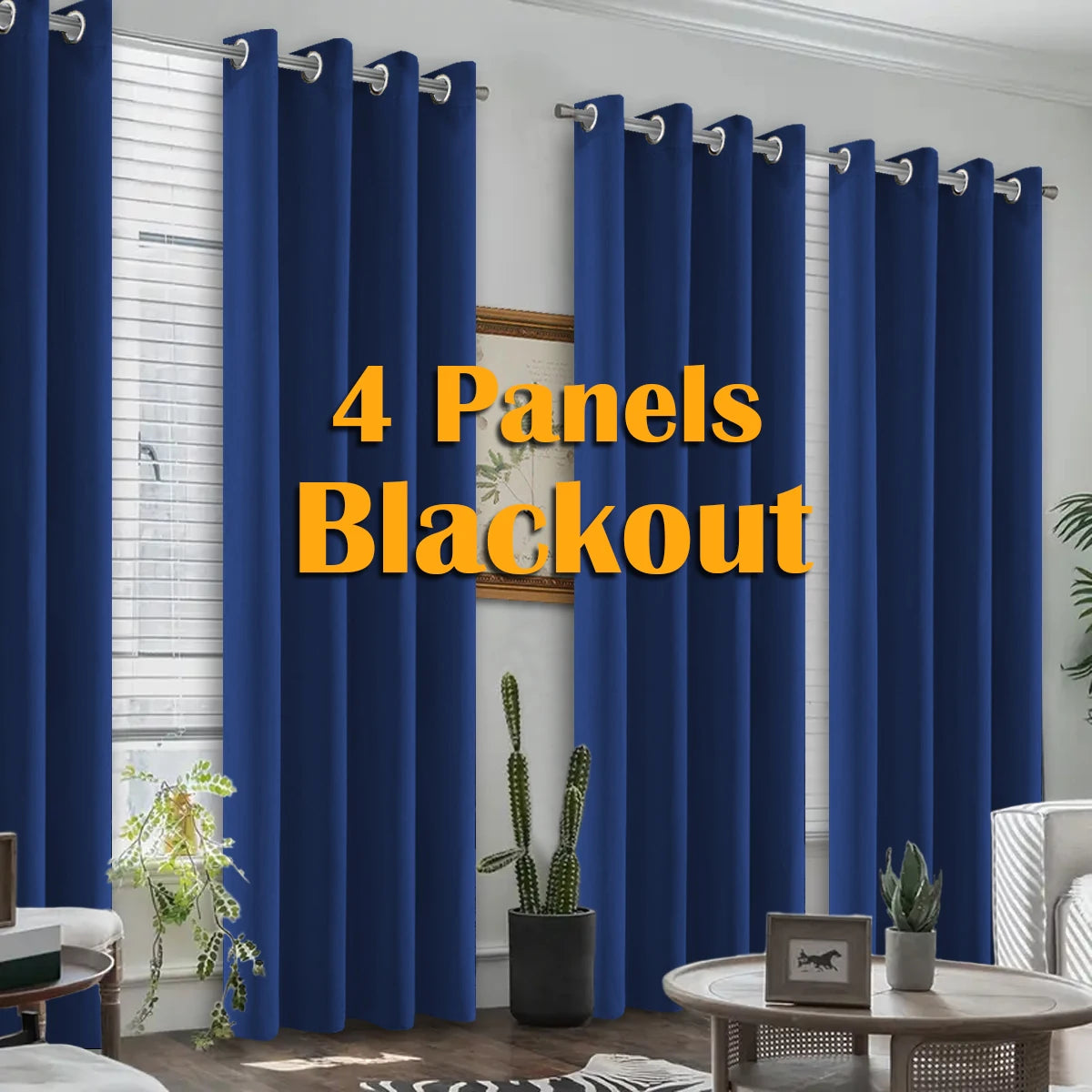 Blackout Thermal Insulated Grommet Curtains for Bedroom and Living Room