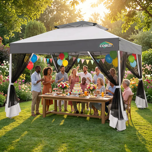 Tooluck Pop Up Gazebo with Mosquito Netting and Ventilated Roof