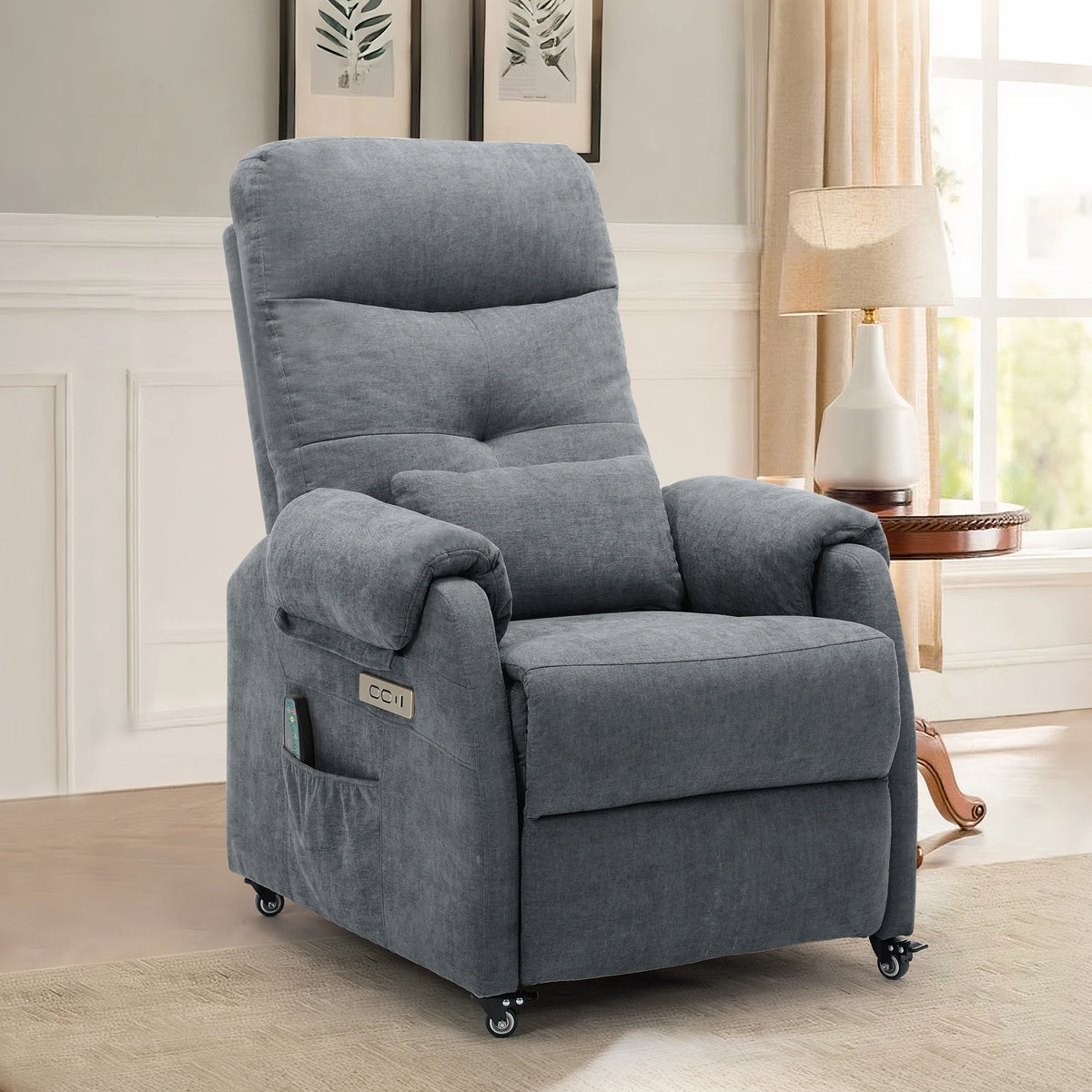 Korser Recliner Chair with Wheels and USB Ports for Home Living