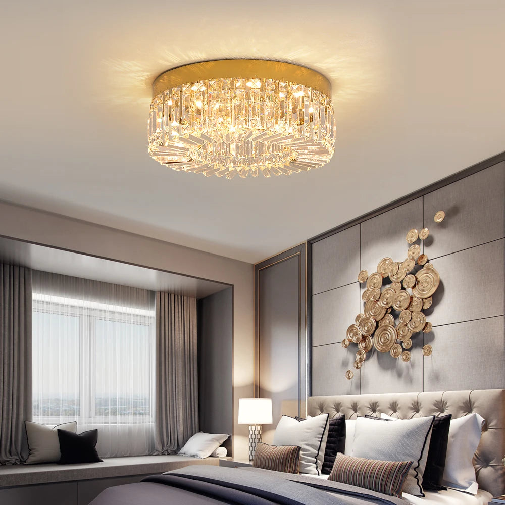 VETRULUS Crystal LED Ceiling Chandelier for Living Rooms