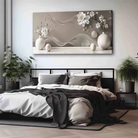 Abstract Magnolia Vase Canvas Wall Art Framed Gallery Wrapped Print