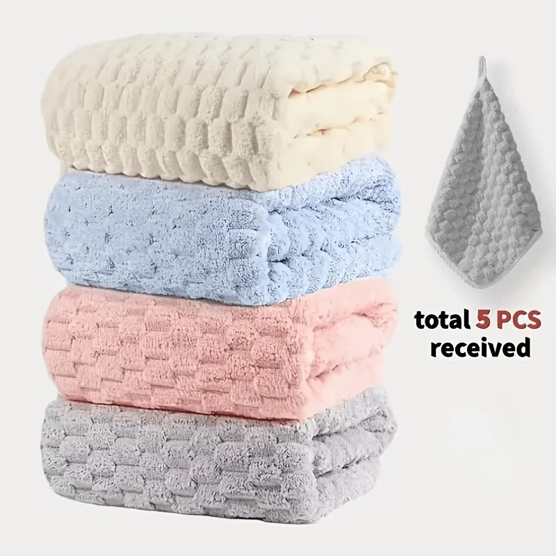 Waffle Weave Ultra Soft Quick Dry Absorbent Microfiber Bath Towels