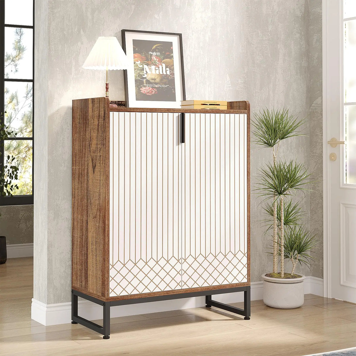 Tribesigns Shoe Storage Cabinet With Doors For Bedroom And Hallway