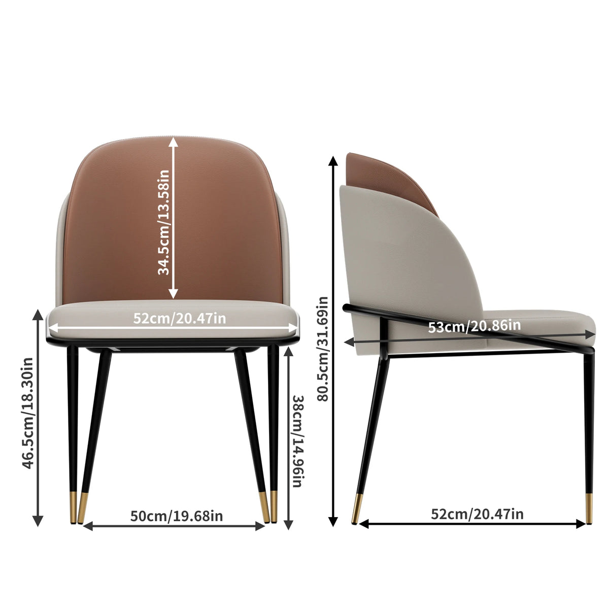 Modern Faux Leather Upholstered Dining Chairs With Padded Backrests