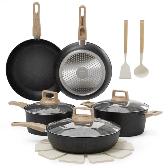 Ceramic Nonstick Cookware Set With Induction And Oven Compatibility