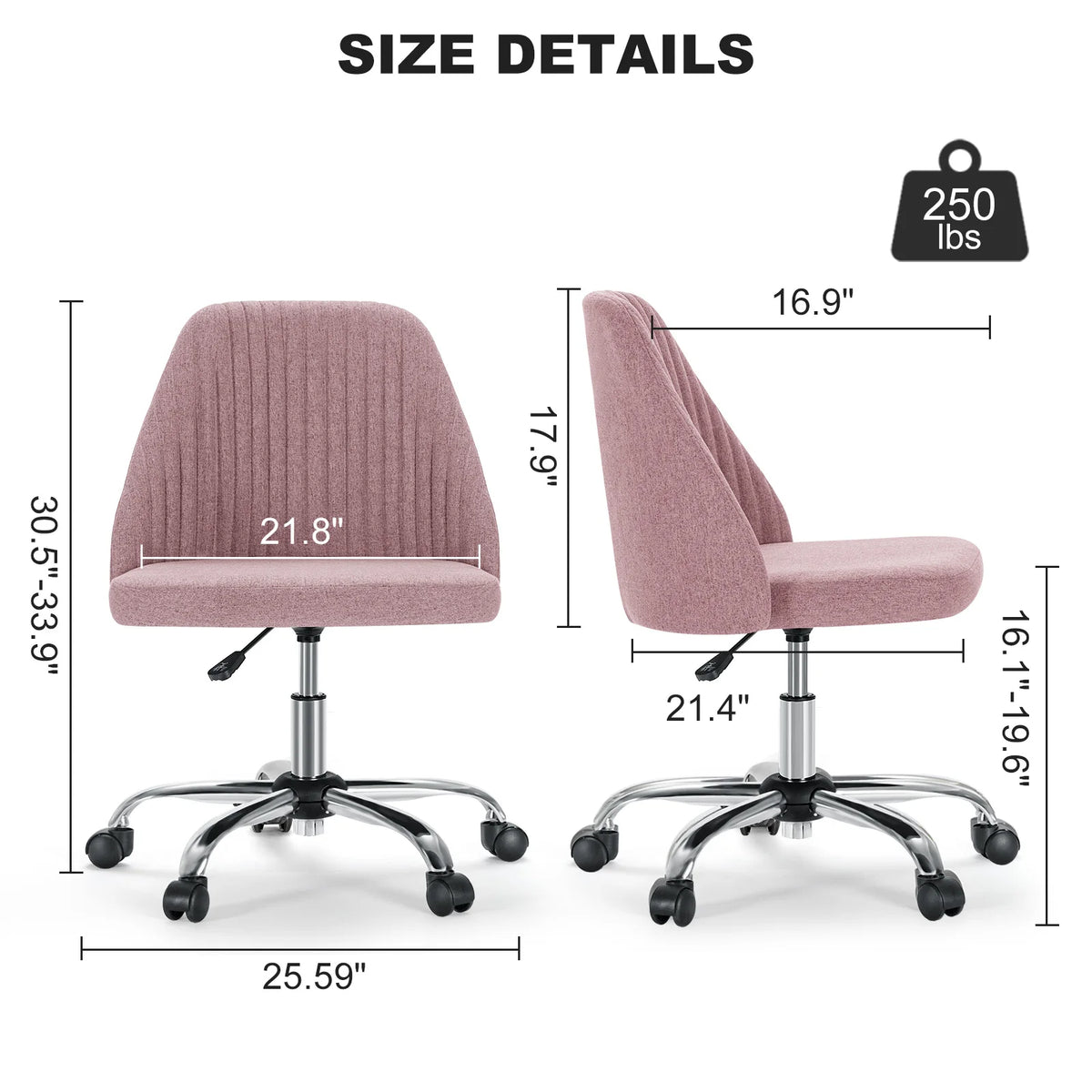 MCQ Ergonomic Fabric Office Chair with Adjustable Height and Swivel