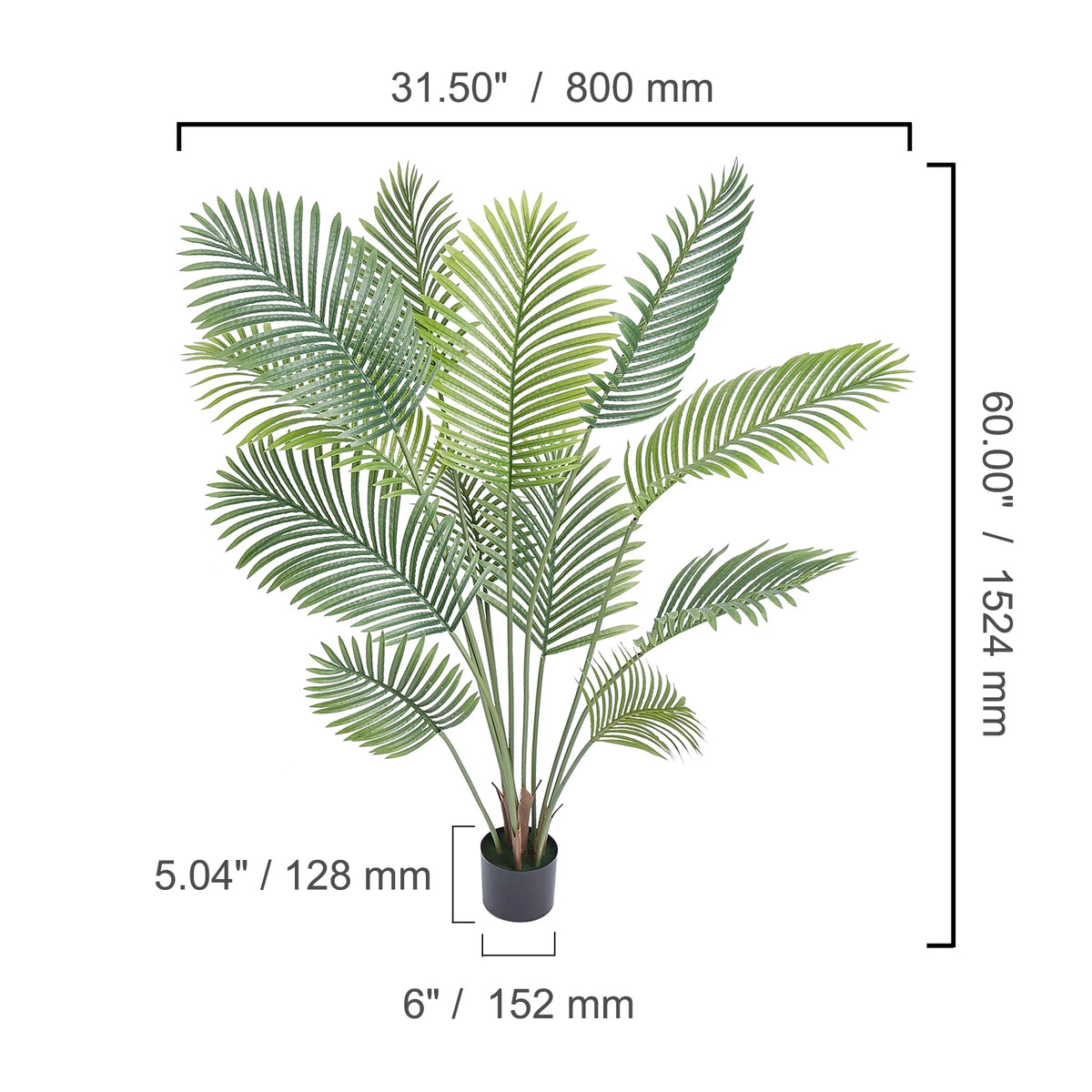 SucceBuy Artificial Palm Tree Faux Plant With Anti-Tip Protection