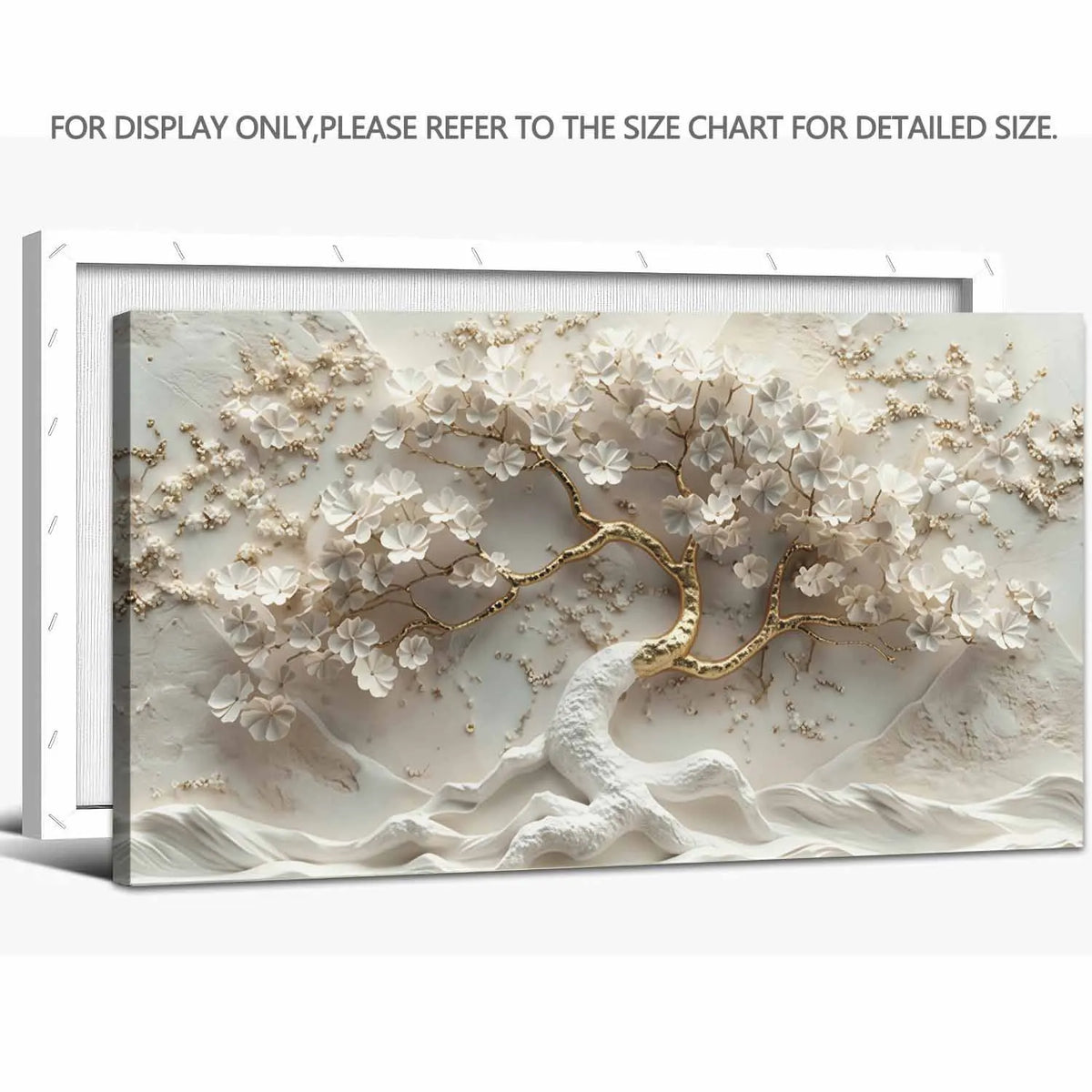 Floral Tree Canvas Wall Art With Framed 3D Flower Print