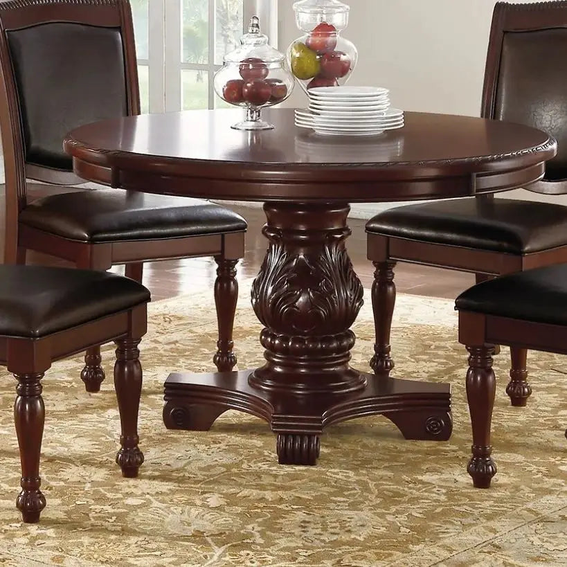 Traditional Formal Dining Table Set with Padded Side Chairs