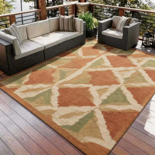Outdoor Patio Rug With Non Slip PVC Backing For Home