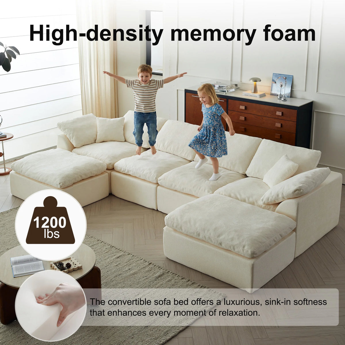 Yeflixvrau Modular U Shaped Sectional Sofa With Deep Cushions