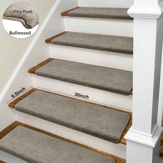 Bullnose Non Slip Stair Treads Washable Self Adhesive Carpet Mats