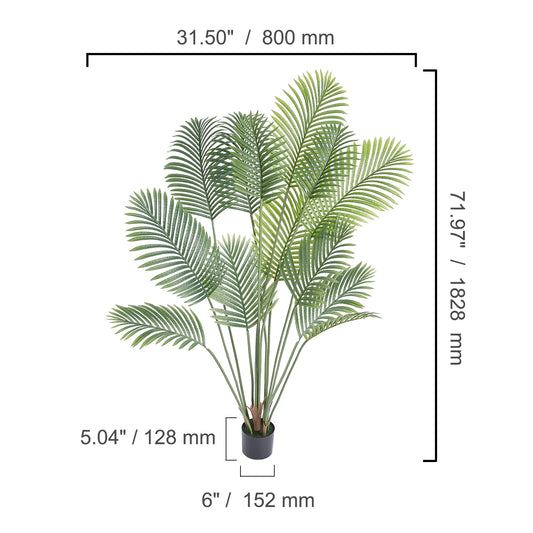 SucceBuy Artificial Palm Tree Faux Plant With Anti-Tip Protection