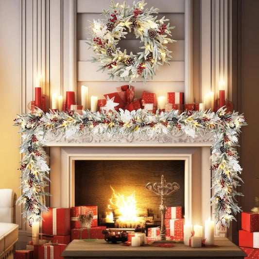 Garvee Prelit Christmas Garland With LED Lights And Lighting Modes